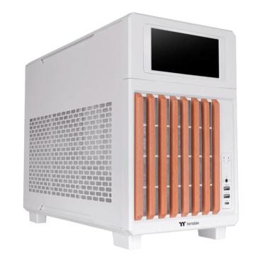 TR200 WS, Mesh Panel, LCD, No PSU, microATX, Snow, Mini Tower Case