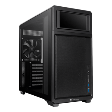 TR300 TG, Tempered Glass, LCD, No PSU, ATX, Black, Mid Tower Case