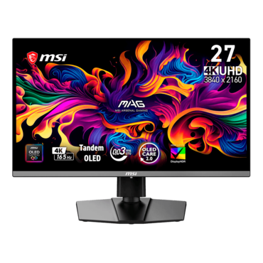 MAG 272UP QD-OLED E16, DisplayHDR™ 400, 26.5" QD-OLED, 3840 x 2160 (4K UHD), 0.03 ms, 165Hz, FreeSync™ Premium Pro/G-SYNC® Compatible Gaming Monitor