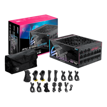 MPG Ai1300TS PCIE5, 80 PLUS Titanium 1300W, Fully Modular, ATX Power Supply
