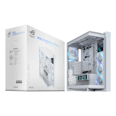 ROG Cronox ARGB, LCD, Tempered Glass, No PSU, E-ATX, White, Full Tower Case