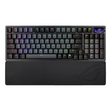 ROG Azoth 96 HE, Per Key RGB, ROG HFX V2 Magnetic, Wireless/Wired/Bluetooth, Black, Mechanical Gaming Keyboard