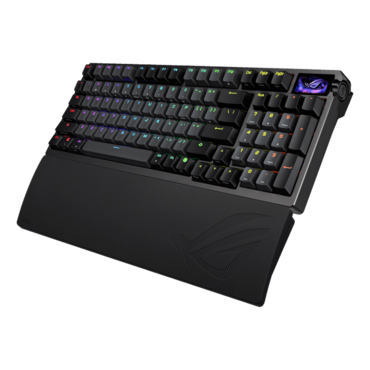 ROG Azoth 96 HE, Per Key RGB, ROG HFX V2 Magnetic, Wireless/Wired/Bluetooth, Black, Mechanical Gaming Keyboard