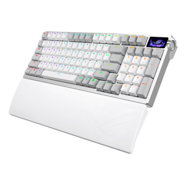 ROG Azoth 96 HE, Per Key RGB, ROG HFX V2 Magnetic, Wireless/Wired/Bluetooth, White, Mechanical Gaming Keyboard