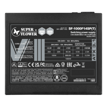 Leadex VIII Platinum PRO, Cybenetics Platinum 1000W, ECO Mode, Fully Modular, ATX Power Supply