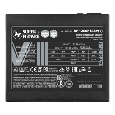Leadex VIII Platinum PRO, Cybenetics Platinum 1200W, ECO Mode, Fully Modular, ATX Power Supply
