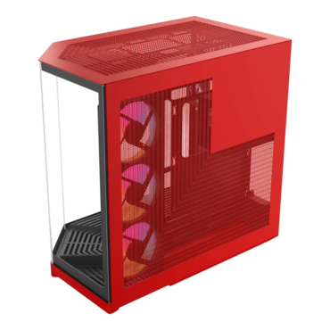 Y50 RGB, Tempered Glass, No PSU, E-ATX, Black Cherry, Mid Tower Case