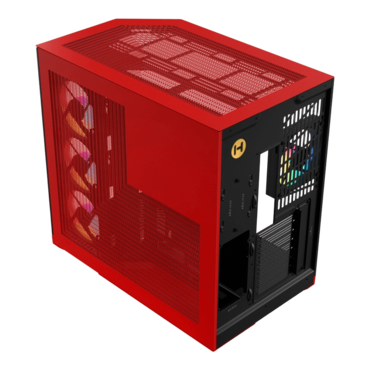 Y50 RGB, Tempered Glass, No PSU, E-ATX, Black Cherry, Mid Tower Case