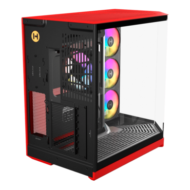 Y50 RGB, Tempered Glass, No PSU, E-ATX, Black Cherry, Mid Tower Case