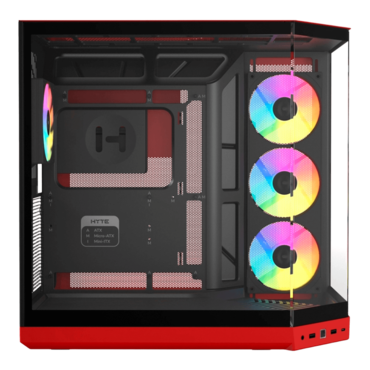 Y50 RGB, Tempered Glass, No PSU, E-ATX, Black Cherry, Mid Tower Case
