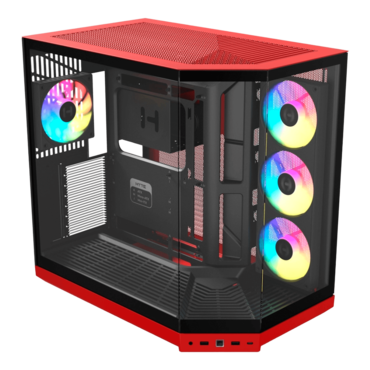 Y50 RGB, Tempered Glass, No PSU, E-ATX, Black Cherry, Mid Tower Case