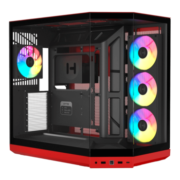 Y50 RGB, Tempered Glass, No PSU, E-ATX, Black Cherry, Mid Tower Case
