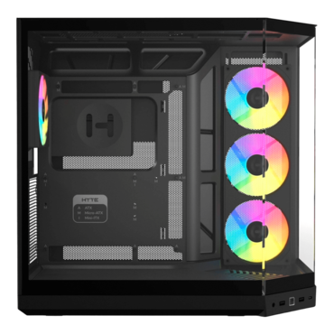 Y50 RGB, Tempered Glass, No PSU, E-ATX, Pitch Black, Mid Tower Case