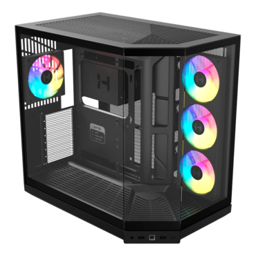 Y50 RGB, Tempered Glass, No PSU, E-ATX, Pitch Black, Mid Tower Case