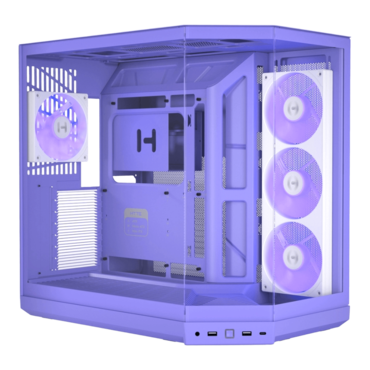 Y50 RGB, Tempered Glass, No PSU, E-ATX, Taro Milk, Mid Tower Case