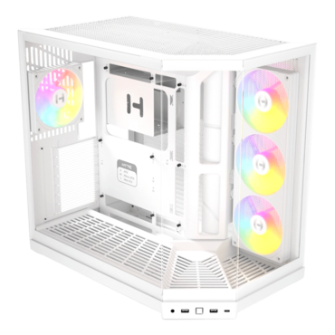 Y50 RGB, Tempered Glass, No PSU, E-ATX, Snow White, Mid Tower Case
