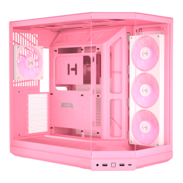 Y50 RGB, Tempered Glass, No PSU, E-ATX, Strawberry Milk, Mid Tower Case