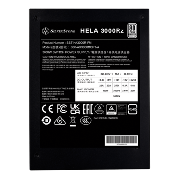 HELA 3000Rz, 80 PLUS Platinum 3000W, Fully Modular, ATX Power Supply