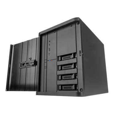 CS240, 4x 2.5" External Bays, No PSU, Mini-ITX / Mini-DTX, Black, Mini Tower Chassis