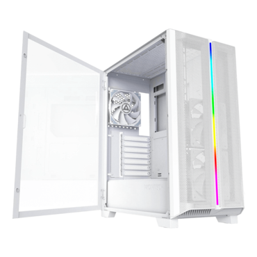 Sky One Lite, Tempered Glass, No PSU, ATX, Frost White, Mid Tower Case