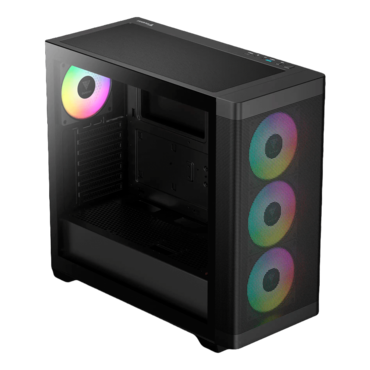 ATHENA M3, Tempered Glass, No PSU, E-ATX, Black, Mid Tower Case