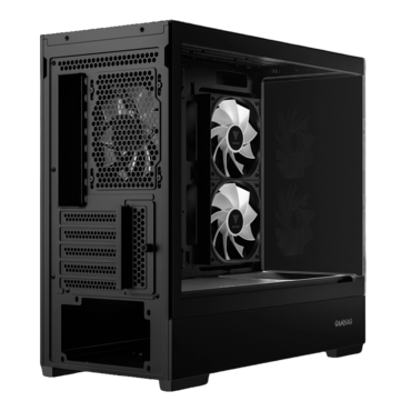 ATLAS E5M, Tempered Glass, No PSU, microATX, Black, Mid Tower Case