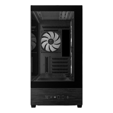 ATLAS E5M, Tempered Glass, No PSU, microATX, Black, Mid Tower Case