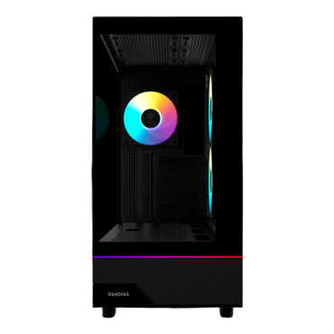 ATLAS M5, Tempered Glass, No PSU, ATX, Black, Mid Tower Case