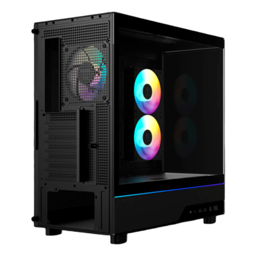 ATLAS M5 CG, Tempered Glass, No PSU, ATX, Black, Mid Tower Case