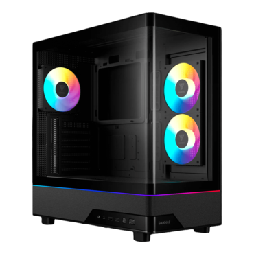 ATLAS M5 CG, Tempered Glass, No PSU, ATX, Black, Mid Tower Case