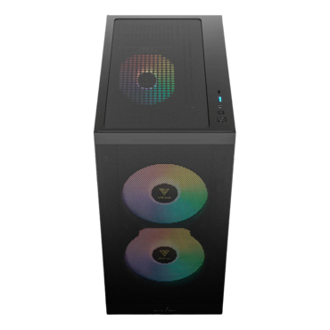 AURA GC15M ARGB, Tempered Glass, No PSU, microATX, Black, Mid Tower Case