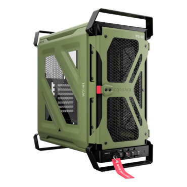 WARTHOG Airflow, Tempered Glass, No PSU, E-ATX, Olive Drab, Mid Tower Case