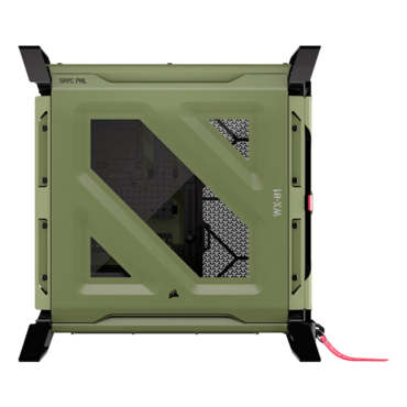 WARTHOG Airflow, Tempered Glass, No PSU, E-ATX, Olive Drab, Mid Tower Case