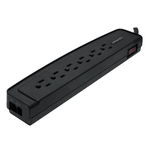 6050S, 6 Outlets, 4-ft cord, 120V/15A, Black, Surge Protector