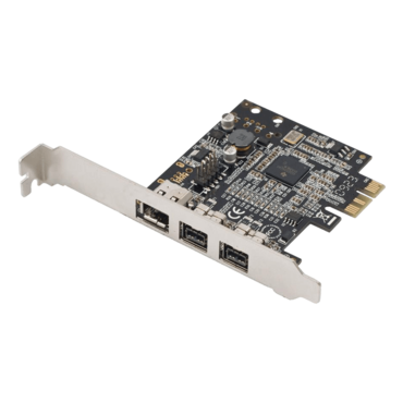 SY-PCI30010 2x IEEE 1394B / 1x IEEE 1394A FireWire Card, PCIe 2.0 x1, Full-height/Low-profile, Retail