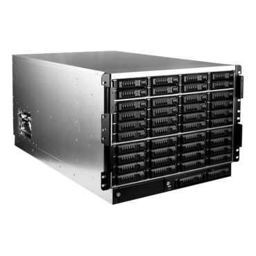 E Storage E8M42, 1x 5.25&quot;, 42x 3.5&quot; Hotswap Bays, No PSU, E-ATX, Black, 8U Chassis