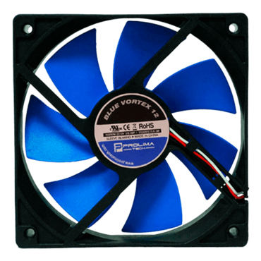 Blue Vortex 12 120mm 1600 RPM, 72.67 CFM, 29.1 dBA, Cooling Fan