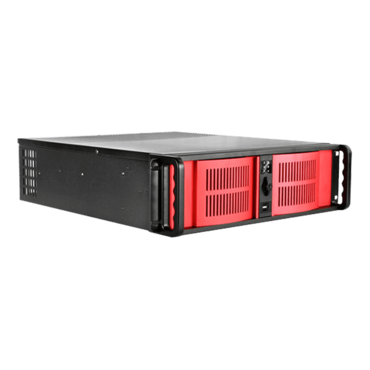 D Storm D-300-RD-TS669, w/ 7&quot; Touch Screen LCD, Red Bezel, 2x 5.25&quot;, 2x 3.5&quot; Drive Bays, No PSU, ATX, Black/Red, 3U Chassis