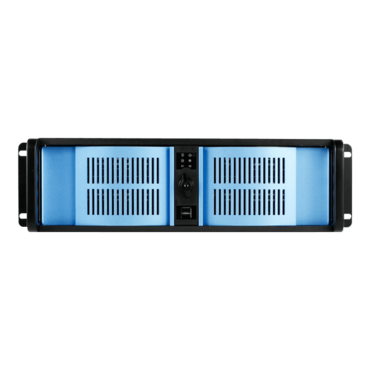 D Storm D-300L-BL-TS669, Blue Bezel, w/ 7&quot; Touch Screen LCD, 2x 5.25&quot;, 2x 3.5&quot; Drive Bays, No PSU, E-ATX, Black, 3U Chassis