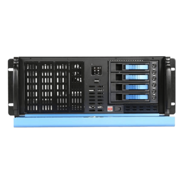 D Storm D2-407BL-B4BL, Blue Bezel, Blue HDD Tray, 4x 5.25&quot;, 2x 3.5&quot; Drive Bays, 4x 3.5&quot; Hotswap Bays, No PSU, ATX, Black/Blue, 4U Chassis