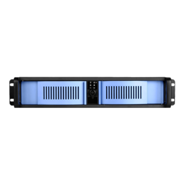 D Storm D-200-BLUE, Blue Bezel, 2x 5.25&quot;, 2x 3.5&quot; Drive Bays, No PSU, ATX, Black/Blue, 2U Chassis