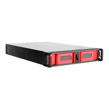 D Storm D-200LSE-RD, Red Bezel, 2x 5.25&quot;, 2x 3.5&quot; Drive Bays, No PSU, E-ATX, Black/Red, 2U Chassis