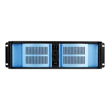 D Storm D-300-FS-BLUE, Blue Bezel, 2x 5.25&quot;, 6x 3.5&quot; Drive Bays, No PSU, ATX, Black/Blue, 3U Chassis