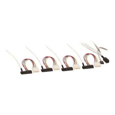 ACK-I-HDmSAS-4SAS-SB 8M 4x miniSAS SFF-8643 to 1x SAS SFF-8482 Fan-out Cable w/ Sideband Signals