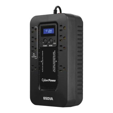 Ecologic EC650LCD, 650VA/390W, 120V, 8 Outlets, Black, Tower UPS