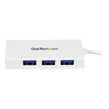 4 Port SuperSpeed Mini USB 3.0 Hub, 5Gbps, White - TAA Compliant
