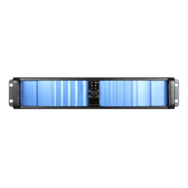 D-200SEA, Blue Bezel, 2x 5.25, 2x 3.5&quot; Bays, No PSU, ATX, Black, 2U Chassis