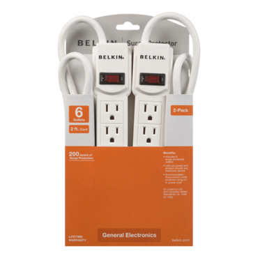F5C048-2 6-Outlet Surge Protector (2-Pack)