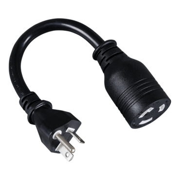 L5-20R to 5-20P Heavy-Duty Power Adapter - 20A, 120V, 12 AWG, 6 in, Black