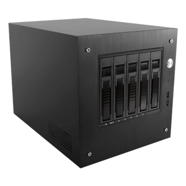 S-35-B5BK, Black HDD Handle, 5x 3.5&quot; Hotswap Bays, 1x 2.5&quot; Drive Bay, No PSU, Mini-ITX, Black, Storage Mini Tower